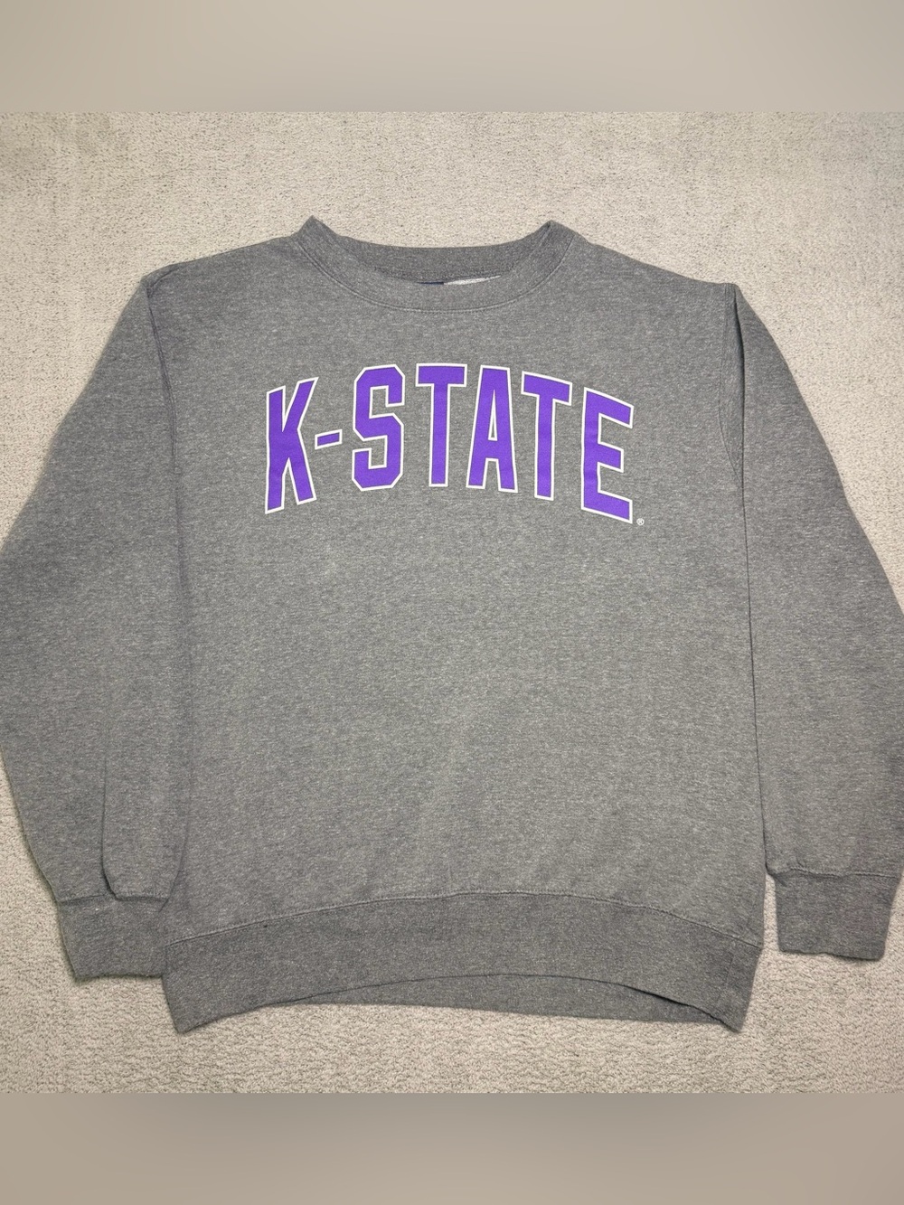 MV Sport Kansas State University Crewneck Sweatshirt Adult M Gray Pullover